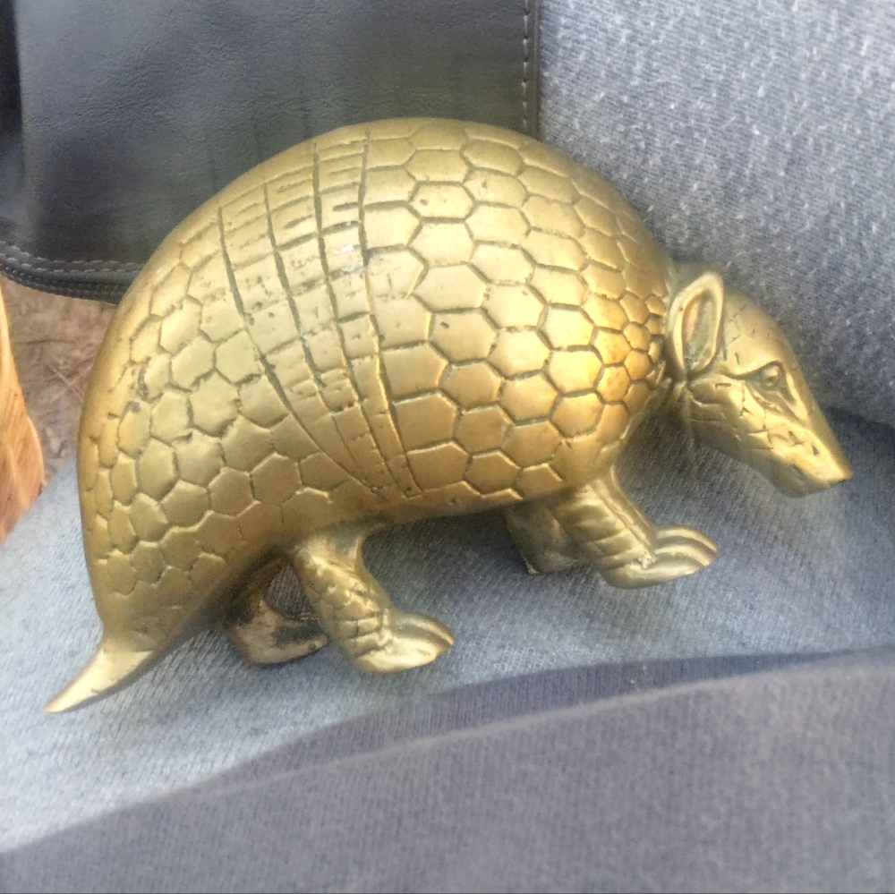 Vintage mid century brass armadillo